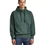G-STAR RAW Men's Garment Dyed Oversized Hoodie, Verde