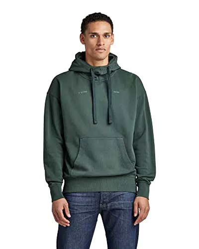G-STAR RAW Men's Garment Dyed Oversized Hoodie, Verde