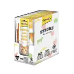 GimCat Superfood Duo Sticks Salmone & Mango - Morbidi snack da masticare con un’elevata percentuale di carne e vitamine, 24 confezioni