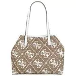 Guess Vikky Tote, Borsa Donna, Latte Logo/White, Unica