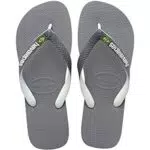 Havaianas Brasil Mix, Infradito Unisex - Adulto, Steel Grey/White/White