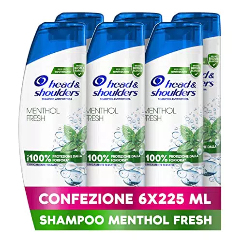 Head & Shoulders Shampoo Antiforfora Menthol Fresh, per Capelli Grassi