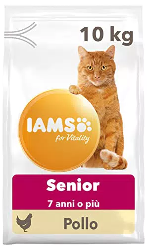 IAMS for Vitality Alimento secco per gatti anziani con pollo fresco, 10 kg