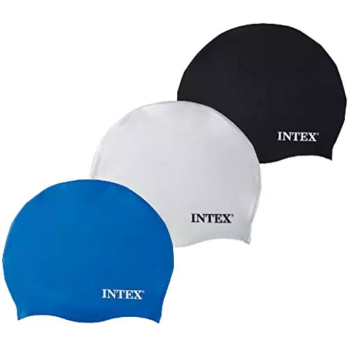 Intex- Cuffia in Silicone I.24, Colore Bianco/Blu/Nero
