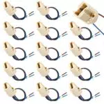 Iyowei 15 Pezzi Portalampada G9, Basi per Lampade con Cavo Isol 2A/250V Supporti per Lampade Connettore Presa in Ceramica per Lampade Alogene LED CFL Neon