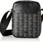Lacoste NH3653LX, Borsa Crossover Uomo, Allover Monogram Noir Gri