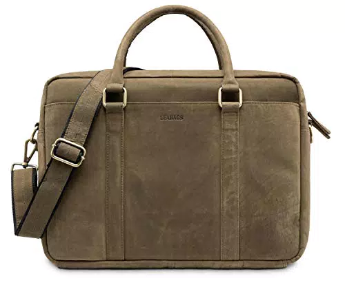Leabags Custodia laptop in vera pelle 16 pollici, verde