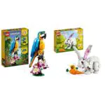 LEGO 31136 Creator Pappagallo Esotico, Set 3 in 1 con Pesce e Rana