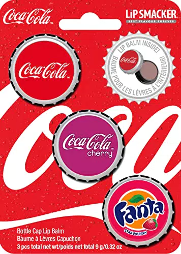 Lip Smacker Coca-Cola Collection, Set di 3 Burrocacao per Labbra in Vari Gusti e Design Ispirati al Mondo Coca Cola