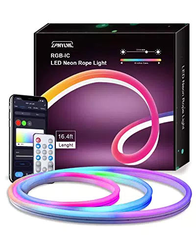 LPDISPLAY RGBIC Neon Strisica LED con Sincronizzazione di musica, 3 metri