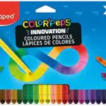 Maped - Pastelli colorati Color'PEPS INFINITY 24 pezzi 100% mina colorata non è necessario temperare utilizzabile al 100% morbido e molto piacevole sulla carta
