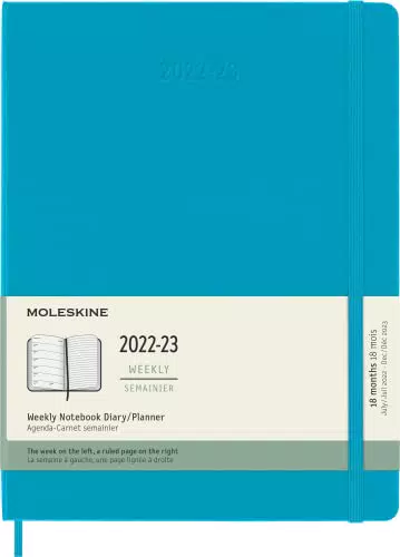 Moleskine - Agenda Settimanale 2022/2023 con Copertina Rigida e Chiusura Elastica