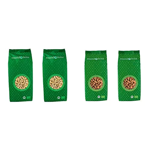 Mundo Feliz Anacardi Biologici, 2 x 500 g & Mandorle Biologiche