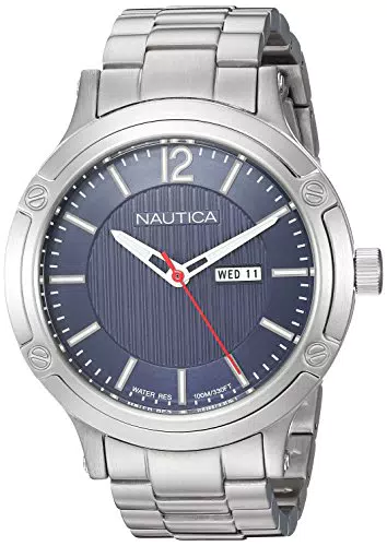 Nautica Orologio Analogueico Quarzo Uomo con Cinturino in Acciaio Inox