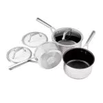 Ninja Foodi Zerostick Set di 3 Pentole in Acciaio Inox