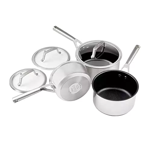 Ninja Foodi Zerostick Set di 3 Pentole in Acciaio Inox