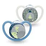 Nuk Succhietti che si illuminano al buio con extra ventilazione, 2 pezzi