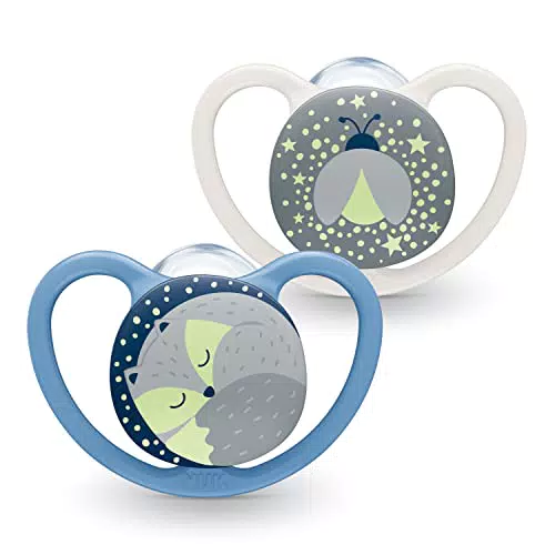Nuk Succhietti che si illuminano al buio con extra ventilazione, 2 pezzi