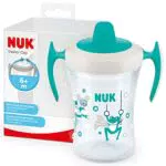 NUK Bicchiere Antigoccia con Beccuccio Morbido, color Rana Verde