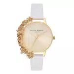 Olivia Burton Orologio Analogico al Quarzo da Donna con Cinturino in Pelle Grigio