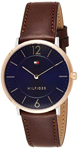 Orologio da uomo al quarzo Tommy Hilfiger 1710354, con visualizzazione analogica classica e cinturino in pelle