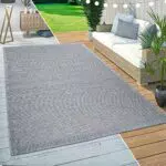 Paco Home Tappeto per Esterno da Balcone Terrazza Tappeto Cucina Moderno Bordature Beige