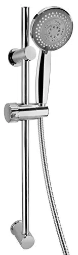 Paini - Ground 50CR126B4BL/G Saliscendi completo per Doccia con Doccetta 3 getti e Flessibile, Colore Cromo