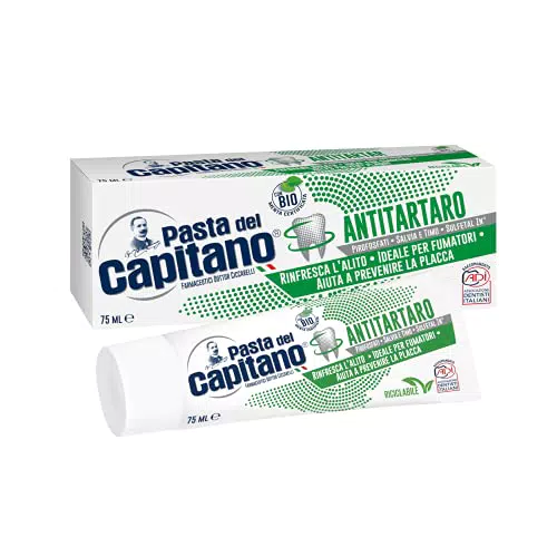 Pasta del Capitano, Dentifricio Antitartaro Bio, Dona Freschezza e Rinfresca l'Alito