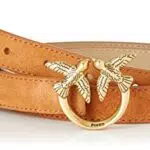 Pinko Love Berry H2 Belt Suede Cintura, L58Q_Cuoio-Antique Gold