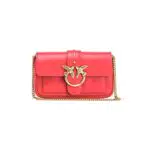 Pinko Love One Pocket, Borsa Donna, Rosso Granato/oro