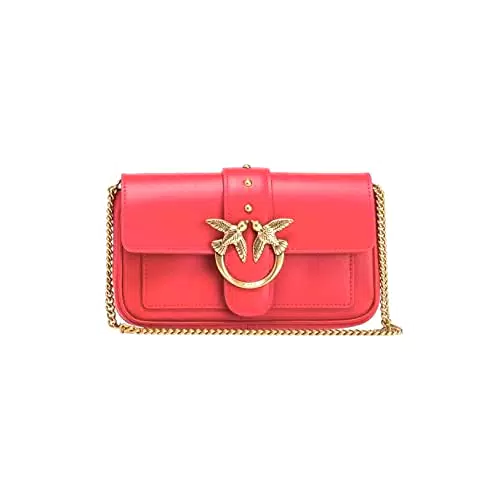 Pinko Love One Pocket, Borsa Donna, Rosso Granato/oro