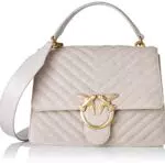 Pinko Love One Top Borsa Donna, grigio/oro