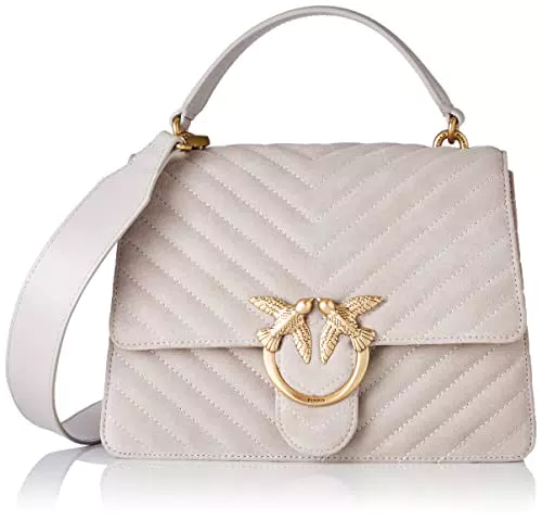 Pinko Love One Top Borsa Donna, grigio/oro