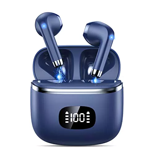 POMUIC Cuffie Bluetooth, Auricolari Bluetooth 5.3 Stereo HiFi con 2 HD Microfono