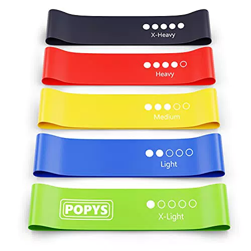 POPYS Set 5 elastici fitness - elastico fitness - bande elastiche fitness - fasce elastiche fitness - elastici palestra