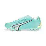 PUMA Ultra Match MG, Scarpe da Calcio Uomo, Elettrico Peppermint Bianca Fast Giallo