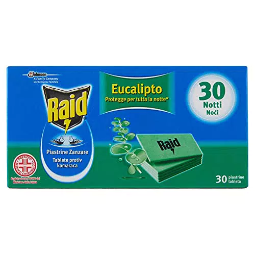 Raid Piastrine Antizanzare Ricarica, Fragranza All'Eucalipto