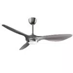 reiga 132CM Ventilatore da soffitto argento con luce LED dimmerabile Telecomando Lame moderne Motore CC reversibile silenzioso