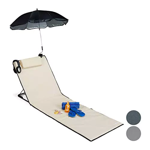 Relaxdays Materassino da Spiaggia Imbottito XXL