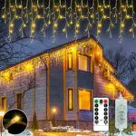 RJEDL Cascata Luci Natale, 360 Leds, bianco caldo