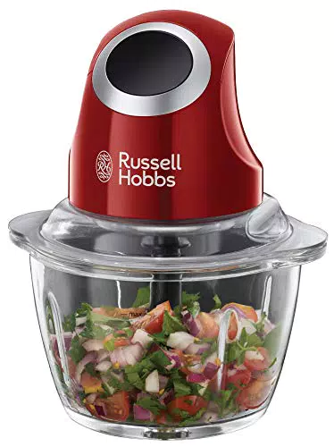 Russell Hobbs Tritatutto, Vasca in vetro 500 ml, Pulsante aizonabile con una sola mano