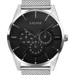 s.Oliver Orologio Multi-quadrante Quarzo Unisex Adulto con Cinturino in Acciaio Inox SO-3574-MM