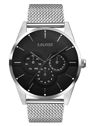 s.Oliver Orologio Multi-quadrante Quarzo Unisex Adulto con Cinturino in Acciaio Inox SO-3574-MM