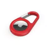 Secure Holder with Carabiner for Airtag - rosso