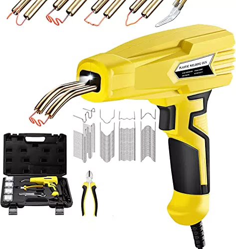 Seesii 220V 100W Saldatrice per Plastica, Cucitrice a Caldo Saldatura Plastica Kit con 400 Graffette e Raschietto