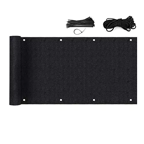 Sekey Recinzione Copertura per Balcone, 120 x 600cm Nero