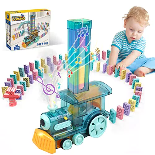 Set di Giocattoli Domino Train, 80 Domino Blocchi Giocattoli in Treno