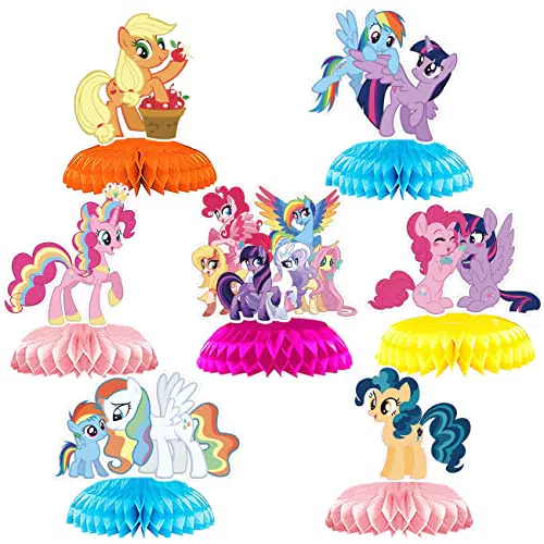 simyron decorazioni 3D a nido d'ape 7 pezzi, tema: my little pony