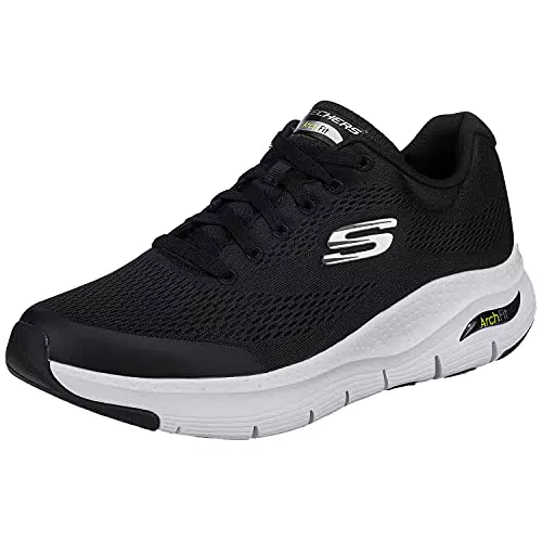Skechers Arch Fit, Sneaker Uomo, Nero Black White