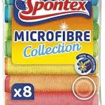 Spontex Microfibre Panni Colorati Multiuso, 6+2 Pezzi